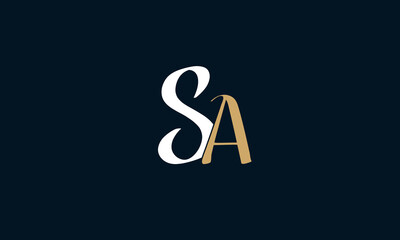 Alphabet letters Initials Monogram logo SA, AS, S and A