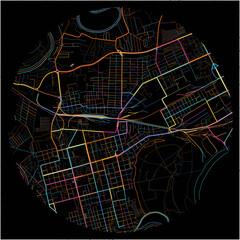 Colorful Map of Oral, West Kazakhstan Region with all major and minor roads.