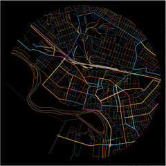 Colorful Map of Kyzylorda, Kyzylorda Province with all major and minor roads.