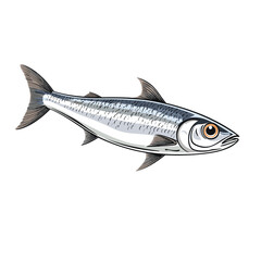 Fototapeta premium Hand Drawn Sketch Anchovy Fish Illustration 