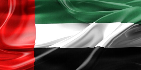 united arab emirates flag - realistic waving fabric flag