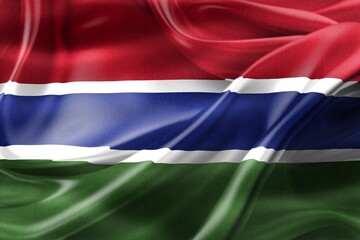 Fototapeta premium Gambia flag - realistic waving fabric flag