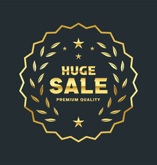 huge sell logo star gold button