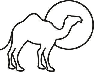 Camel animal line icon
