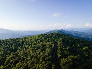 Aerial View of Abandoned Fire Tower in Blue Ridge Mountains of Western North Carolina