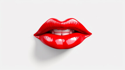 Close up of lips, female model, red lipstick banner for advertising or product promotion