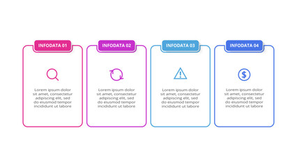 Rectangles infographic with 4 steps, options, parts or processes. Business data visualization.