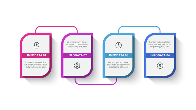 Rectangles Infographic With 4 Steps, Options, Parts Or Processes. Business Data Visualization.