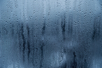 Fototapeta premium Natural water drops on glass