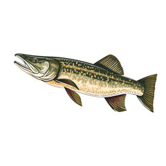 Fototapeta premium Hand Drawn Flat Color Fish Illustration