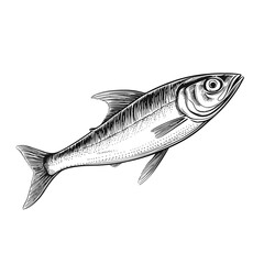 Hand Drawn Sketch Sardine Fish Illustration
