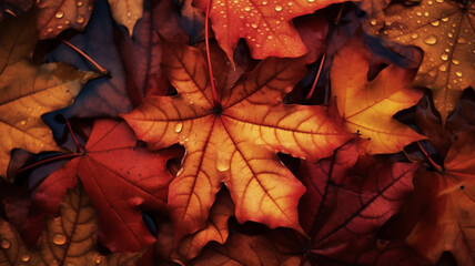 Autumn theme background art, fall colors with leaves