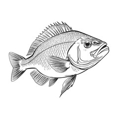Hand Drawn Sketch Snapper Fish Illustration
