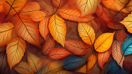 Fototapeta premium Autumn art background, fall colors, leaves in forest