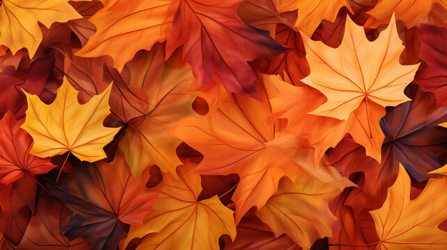 Autumn art background, fall colors, leaves in forest