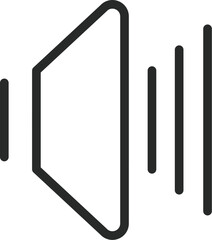 Audio speaker volume on line art icon for apps and websites
