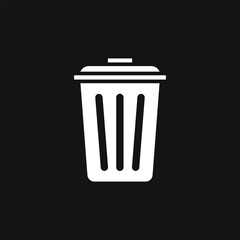 Recycle bin icon. Trash Can icon vector illustration
black background