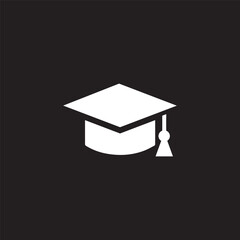 graduation cap icon on a black background
