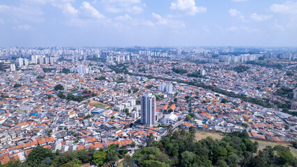Fototapeta na wymiar Aerial view of the parish of O. In São Paulo, SP