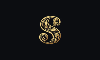 Fototapeta premium Letter S vector logo icon design luxury golden