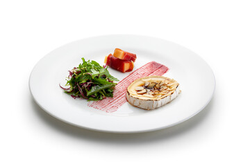 grilled goat cheese, arugula, cheese