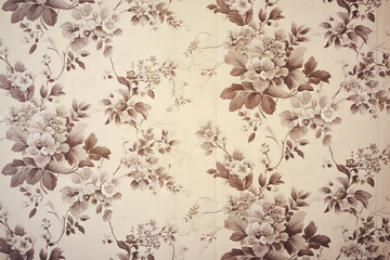 muted floral interior home wallpaper - obrazy, fototapety, plakaty