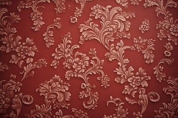 red floral interior home wallpaper