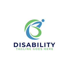 care and support of people with disabilities, wheelchair logo design