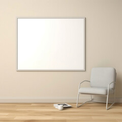 Blanked interior mockup showcasing a minimalistic and neat living space, providing a canvas for potential decor ideas, clean and modern