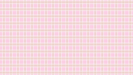 Pink and beige plaid fabric texture background