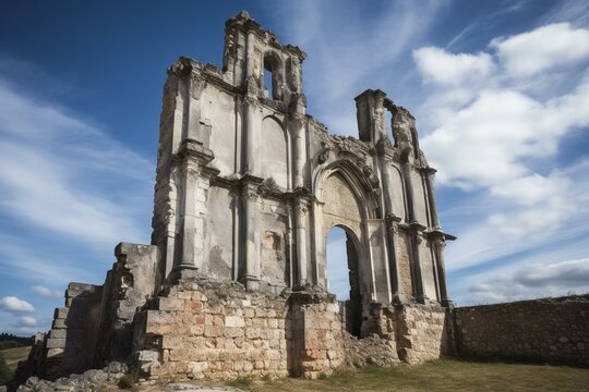 remnants of ancient cathedral. Generative AI