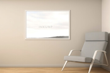 Blanked interior mockup showcasing a minimalistic and neat living space, providing a canvas for potential decor ideas, clean and modern