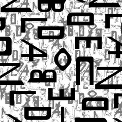 geometric graphic word font writing letter pattern and background texture fabric print design