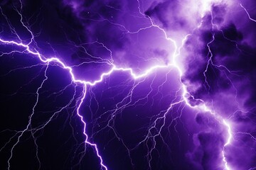 Vivid purple lightning up close. Generative AI