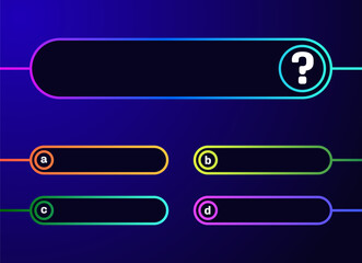 Question and answers windows design. Background for quiz game, template for exam, tv show, school, examination test. Bright Quiz Time design