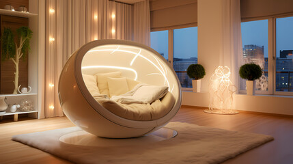 Contemporary Baby Room Interior Featuring a Stylish Baby Cradle