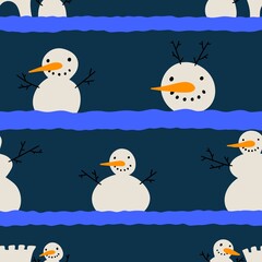 Christmas on the beach seamless snowman pattern for wrapping paper and fabrics and linens and kids clothes print