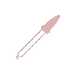 Vector illustration of pipette. Symbol of laboratory analysis, the medical and pharmaceutical industries. Isolated object on a white background