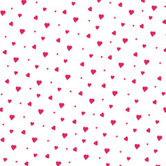 Red hearts seamless pattern. Vector illustration
