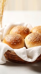 Bread Rolls with selective focus and with space for text