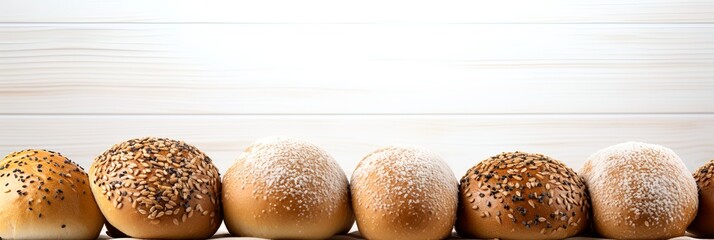 Bread Rolls with selective focus and with space for text