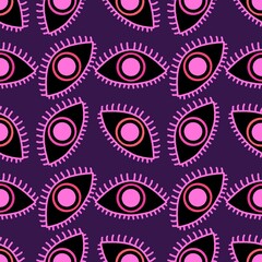 Abstract ethnic eyes seamless pattern for wrapping paper and fabrics and linens and kids clothes print