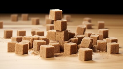 lumps of brown sugar on a table