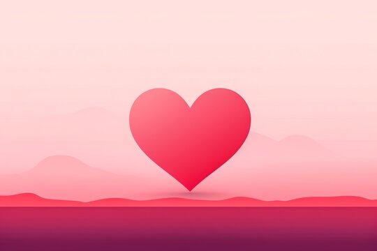 illustration simple d'un coeur rose pour la saint-Valentin, l'amour, une union romantique, un mariage, en d&eacute;veloppement personnel.