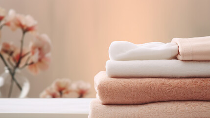 background with bath towels for hospitality