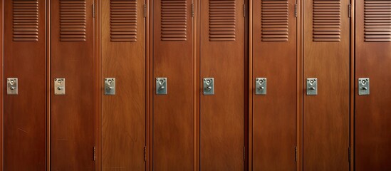 Fototapeta premium Gym school or club lockers With copyspace for text