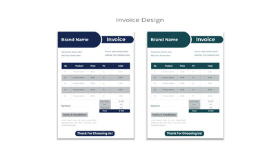Naklejka premium Business invoice form template. Tax form, bill graphic or payment receipt page vector set