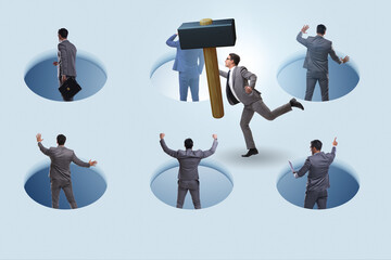 Game of mole hole in the business environment