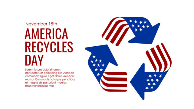 america recycles day banner template vector