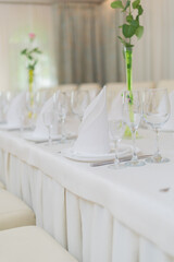 table set for an event party
